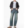 imageSidefeel Womens Barrel Jeans Wide Leg Vintage Mid Rise Y2k Baggy Boyfriend Ankle Denim PantsRetro Blue