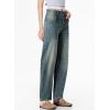 imageSidefeel Womens Barrel Jeans Wide Leg Vintage Mid Rise Y2k Baggy Boyfriend Ankle Denim PantsRetro Blue