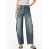 imageSidefeel Womens Barrel Jeans Wide Leg Vintage Mid Rise Y2k Baggy Boyfriend Ankle Denim PantsRetro Blue