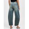 imageSidefeel Womens Barrel Jeans Wide Leg Vintage Mid Rise Y2k Baggy Boyfriend Ankle Denim PantsRetro Blue