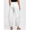 imageSidefeel Womens Barrel Jeans Wide Leg Vintage Mid Rise Y2k Baggy Boyfriend Ankle Denim PantsWhite