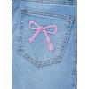 imageSidefeel Womens Bowknot Wide Leg Jeans High Waisted Strechy Raw Hem Denim PantsE Light Blue