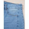 imageSidefeel Womens Bowknot Wide Leg Jeans High Waisted Strechy Raw Hem Denim PantsE Light Blue