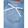 imageSidefeel Womens Bowknot Wide Leg Jeans High Waisted Strechy Raw Hem Denim PantsZ Light Blue