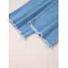 imageSidefeel Womens Bowknot Wide Leg Jeans High Waisted Strechy Raw Hem Denim PantsZ Light Blue