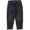 imageSidefeel Womens Capri Jeans High Waisted 2025 Summer Fashion Straight Leg Raw Hem Denim Capri PantsBlack
