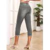 imageSidefeel Womens Capri Jeans High Waisted 2025 Summer Fashion Straight Leg Raw Hem Denim Capri PantsGray