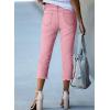 imageSidefeel Womens Capri Jeans High Waisted 2025 Summer Fashion Straight Leg Raw Hem Denim Capri PantsPink
