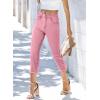 imageSidefeel Womens Capri Jeans High Waisted 2025 Summer Fashion Straight Leg Raw Hem Denim Capri PantsPink