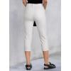 imageSidefeel Womens Capri Jeans High Waisted 2025 Summer Fashion Straight Leg Raw Hem Denim Capri PantsWhite
