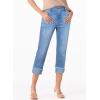imageSidefeel Womens Capri Jeans High Waisted Stretchy Rollup Skinny Cuffed Cropped Zimbaplatinum Summer Capri PantsAshleigh Blue