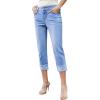 imageSidefeel Womens Capri Jeans High Waisted Stretchy Rollup Skinny Cuffed Cropped Zimbaplatinum Summer Capri PantsAshleigh Blue