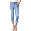 imageSidefeel Womens Capri Jeans High Waisted Stretchy Rollup Skinny Cuffed Cropped Zimbaplatinum Summer Capri PantsAshleigh Blue