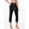 imageSidefeel Womens Capri Jeans High Waisted Stretchy Rollup Skinny Cuffed Cropped Zimbaplatinum Summer Capri PantsBlack