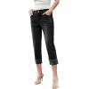 imageSidefeel Womens Capri Jeans High Waisted Stretchy Rollup Skinny Cuffed Cropped Zimbaplatinum Summer Capri PantsBlack