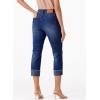 imageSidefeel Womens Capri Jeans High Waisted Stretchy Rollup Skinny Cuffed Cropped Zimbaplatinum Summer Capri PantsBluing