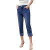 imageSidefeel Womens Capri Jeans High Waisted Stretchy Rollup Skinny Cuffed Cropped Zimbaplatinum Summer Capri PantsBluing
