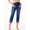 imageSidefeel Womens Capri Jeans High Waisted Stretchy Rollup Skinny Cuffed Cropped Zimbaplatinum Summer Capri PantsBluing
