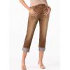 imageSidefeel Womens Capri Jeans High Waisted Stretchy Rollup Skinny Cuffed Cropped Zimbaplatinum Summer Capri PantsBrown