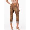 imageSidefeel Womens Capri Jeans High Waisted Stretchy Rollup Skinny Cuffed Cropped Zimbaplatinum Summer Capri PantsBrown