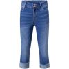 imageSidefeel Womens Capri Jeans High Waisted Stretchy Rollup Skinny Cuffed Cropped Zimbaplatinum Summer Capri PantsDark Blue