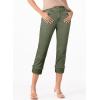 imageSidefeel Womens Capri Jeans High Waisted Stretchy Rollup Skinny Cuffed Cropped Zimbaplatinum Summer Capri PantsGreen
