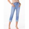 imageSidefeel Womens Capri Jeans High Waisted Stretchy Rollup Skinny Cuffed Cropped Zimbaplatinum Summer Capri PantsIceland Blue