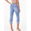 imageSidefeel Womens Capri Jeans High Waisted Stretchy Rollup Skinny Cuffed Cropped Zimbaplatinum Summer Capri PantsIceland Blue