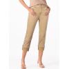 imageSidefeel Womens Capri Jeans High Waisted Stretchy Rollup Skinny Cuffed Cropped Zimbaplatinum Summer Capri PantsKhaki