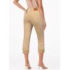 imageSidefeel Womens Capri Jeans High Waisted Stretchy Rollup Skinny Cuffed Cropped Zimbaplatinum Summer Capri PantsKhaki