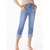 imageSidefeel Womens Capri Jeans High Waisted Stretchy Rollup Skinny Cuffed Cropped Zimbaplatinum Summer Capri PantsLight Blue