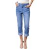imageSidefeel Womens Capri Jeans High Waisted Stretchy Rollup Skinny Cuffed Cropped Zimbaplatinum Summer Capri PantsLight Blue