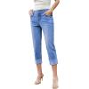 imageSidefeel Womens Capri Jeans High Waisted Stretchy Rollup Skinny Cuffed Cropped Zimbaplatinum Summer Capri PantsLight Blue