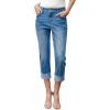 imageSidefeel Womens Capri Jeans High Waisted Stretchy Rollup Skinny Cuffed Cropped Zimbaplatinum Summer Capri PantsReal Teal