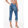 imageSidefeel Womens Capri Jeans High Waisted Stretchy Rollup Skinny Cuffed Cropped Zimbaplatinum Summer Capri PantsReal Teal