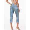 imageSidefeel Womens Capri Jeans High Waisted Stretchy Rollup Skinny Cuffed Cropped Zimbaplatinum Summer Capri PantsStone Blue