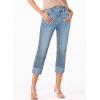 imageSidefeel Womens Capri Jeans High Waisted Stretchy Rollup Skinny Cuffed Cropped Zimbaplatinum Summer Capri PantsStone Blue