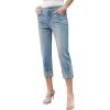 imageSidefeel Womens Capri Jeans High Waisted Stretchy Rollup Skinny Cuffed Cropped Zimbaplatinum Summer Capri PantsStone Blue