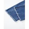 imageSidefeel Womens Capri Jeans High Waisted Wide Leg Stretchy Raw Hem Side Seam Zimbaplatinum Denim PantsBlue