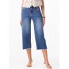 imageSidefeel Womens Capri Jeans High Waisted Wide Leg Stretchy Raw Hem Side Seam Zimbaplatinum Denim PantsBlue