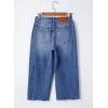 imageSidefeel Womens Capri Jeans High Waisted Wide Leg Stretchy Raw Hem Side Seam Zimbaplatinum Denim PantsBlue