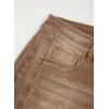 imageSidefeel Womens Capri Jeans High Waisted Wide Leg Stretchy Raw Hem Side Seam Zimbaplatinum Denim PantsBrown