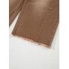 imageSidefeel Womens Capri Jeans High Waisted Wide Leg Stretchy Raw Hem Side Seam Zimbaplatinum Denim PantsBrown