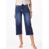 imageSidefeel Womens Capri Jeans High Waisted Wide Leg Stretchy Raw Hem Side Seam Zimbaplatinum Denim PantsDark Blue
