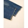 imageSidefeel Womens Capri Jeans High Waisted Wide Leg Stretchy Raw Hem Side Seam Zimbaplatinum Denim PantsDark Retro Blue