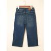 imageSidefeel Womens Capri Jeans High Waisted Wide Leg Stretchy Raw Hem Side Seam Zimbaplatinum Denim PantsDark Retro Blue
