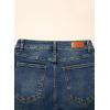 imageSidefeel Womens Capri Jeans High Waisted Wide Leg Stretchy Raw Hem Side Seam Zimbaplatinum Denim PantsDark Retro Blue