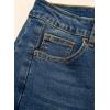 imageSidefeel Womens Capri Jeans High Waisted Wide Leg Stretchy Raw Hem Side Seam Zimbaplatinum Denim PantsDark Retro Blue