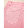 imageSidefeel Womens Capri Jeans High Waisted Wide Leg Stretchy Raw Hem Side Seam Zimbaplatinum Denim PantsPink