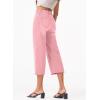 imageSidefeel Womens Capri Jeans High Waisted Wide Leg Stretchy Raw Hem Side Seam Zimbaplatinum Denim PantsPink